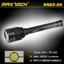 Maxtoch SN6X-20 de alta potência e de longo alcance 6000 Lumens 26650 baterias e carregador lanterna